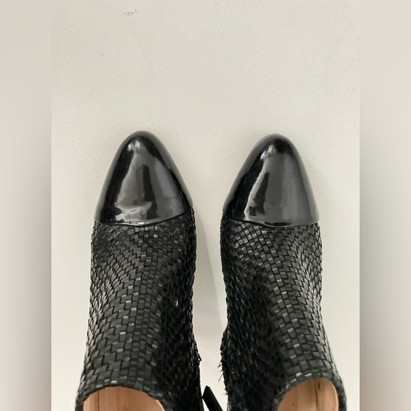 Giuseppe Zanotti Woven Leather Patent Toe Cap Stiletto booties 36 6 black - Picture 5 of 16